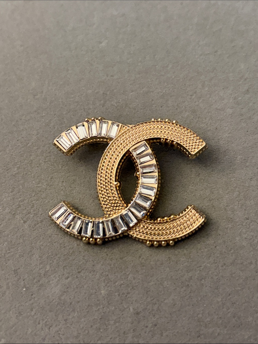 Gold-Tone Crystal  Brooch